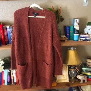 Burnt Orange Sweater Cardigan